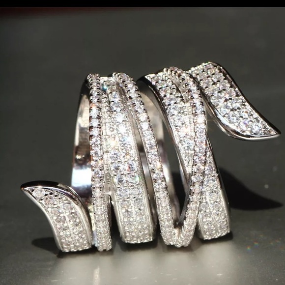 Sterling silver geometric lines ring - Picture 2 of 4